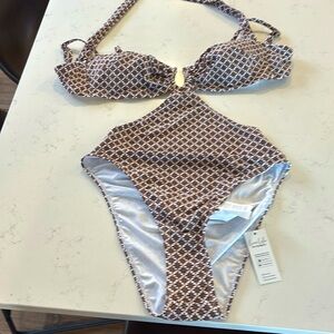 JoJo Jagger U-Ring Tie Back Monokini Swimsuit by Cupshe